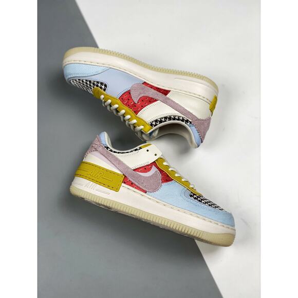 NEW Nike Air Force 1 Shadow Patchwork Multicolor DM8076 100 - SIZE 11.5 WOMENS - Picture 1 of 12